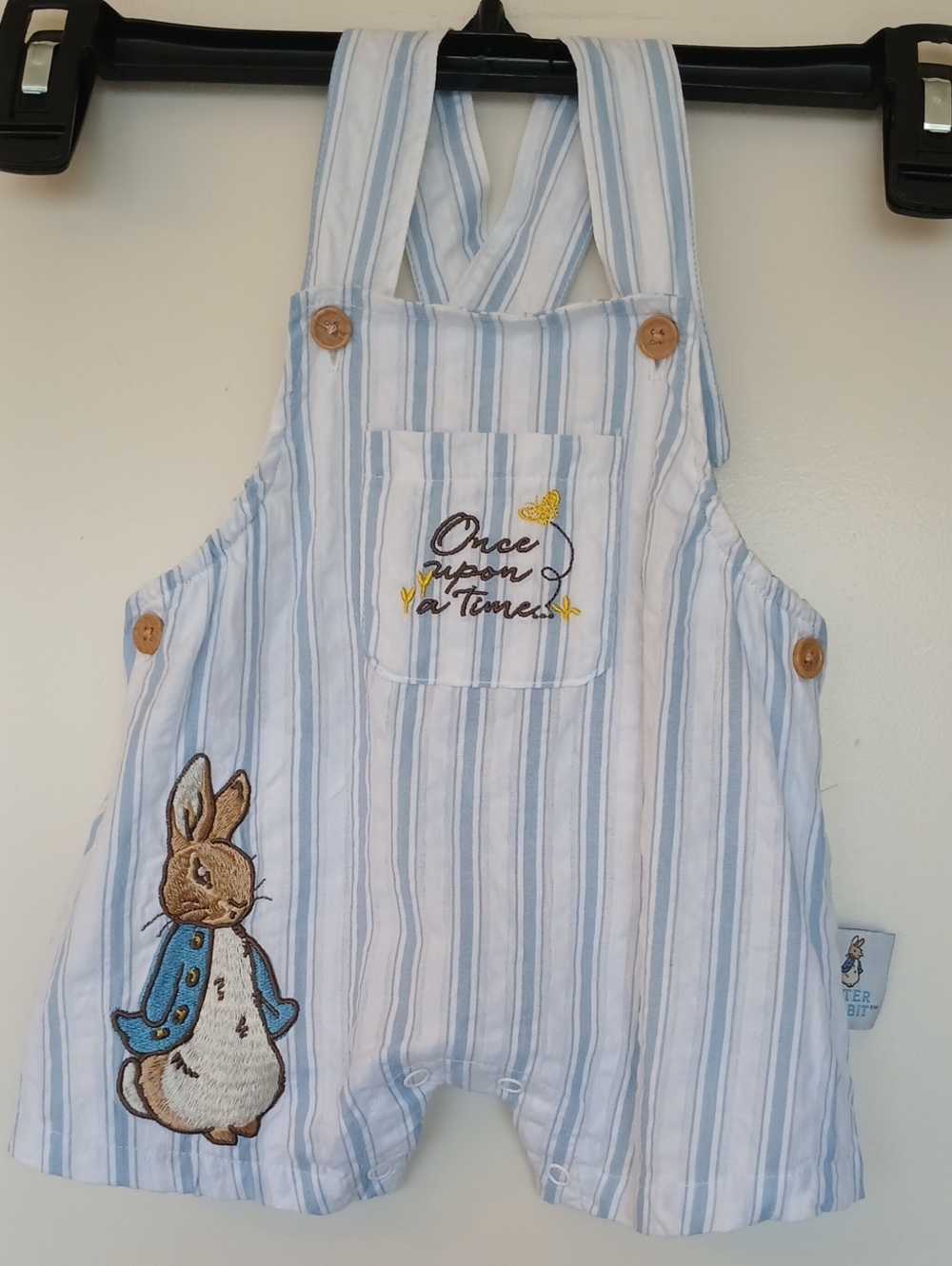 Peter Rabbit Baby Boy Striped Embroidered Bibshort Size Newborn